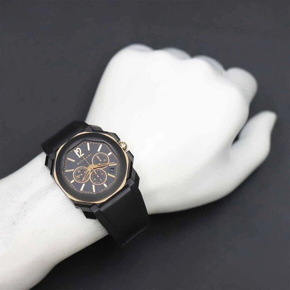 BVLGARI Octo Ultra Nero Chronograph BGOP41SGCH 750 PG Black Dial Mens 90275682 - Picture 7 of 7